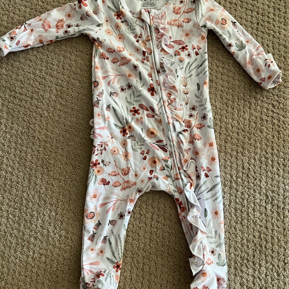New Caden Lane zipper footie onesie